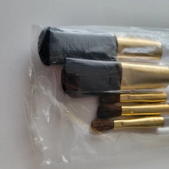 Vintage Mary Kay 5 Piece Clear Makeup Brush Set Travel Pouch SEALED - Picture 5 of 8